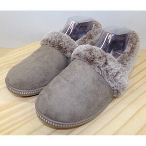 Skechers Cozy Campfire Slippers 32777 Womens Taupe / Brown Sz 9 Faux Fur Lining